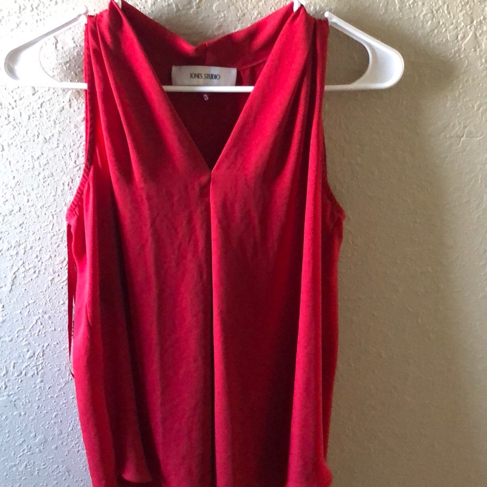 Red blouse, thin material, size small